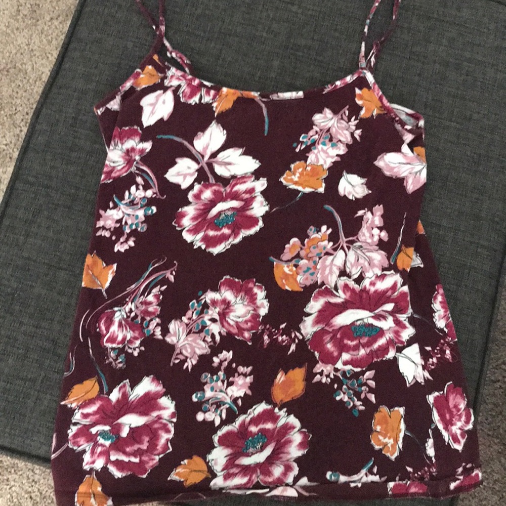Purple flowered tank top